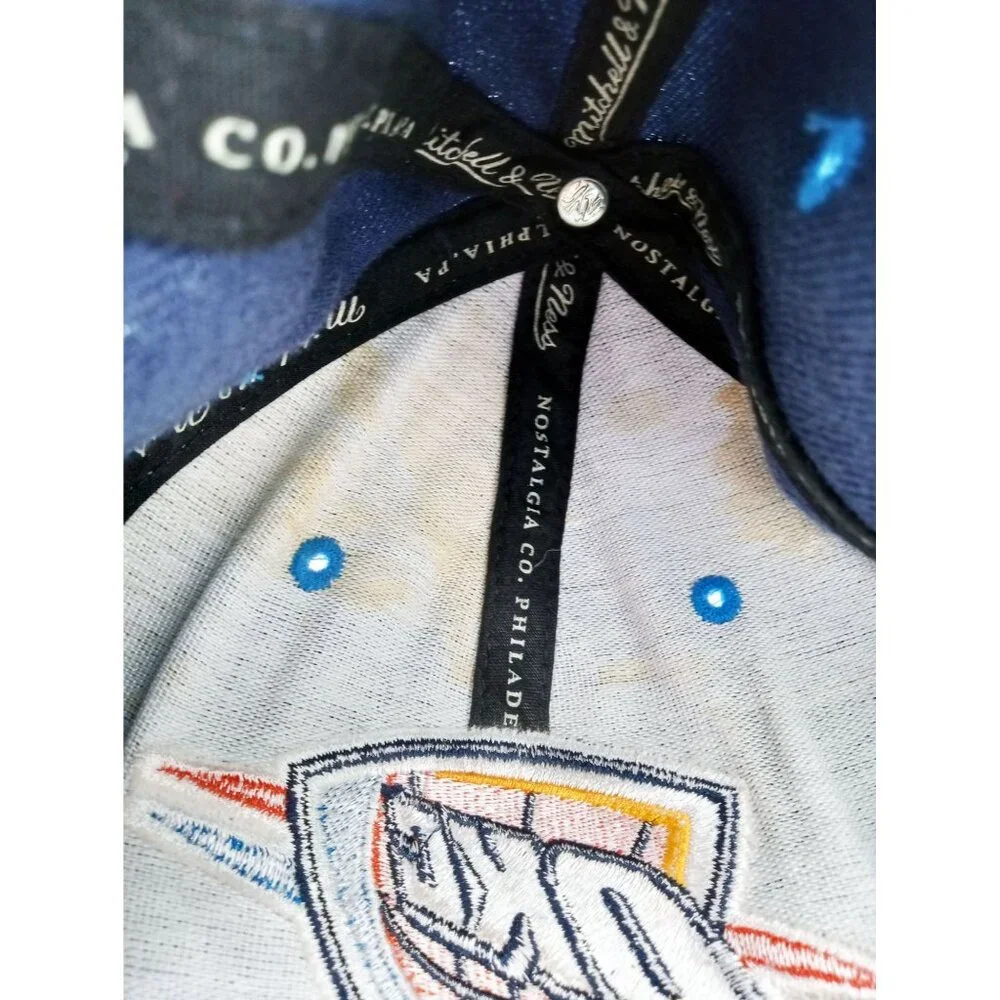 Hat OKC Thunder Snapback Cap Mitchell & Ness Basketball Flat Brim 2014 - Picture 16 of 16